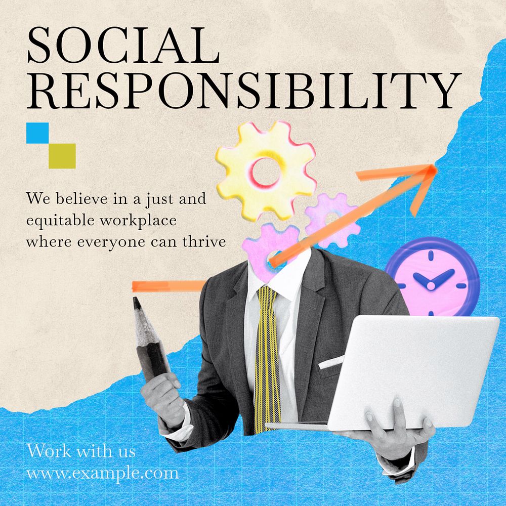 Social responsibility manifesto Instagram post template, editable social media ad