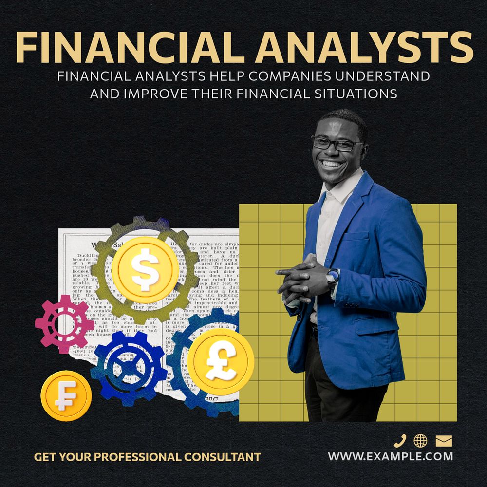 Financial Analysts Instagram post template, editable social media ad