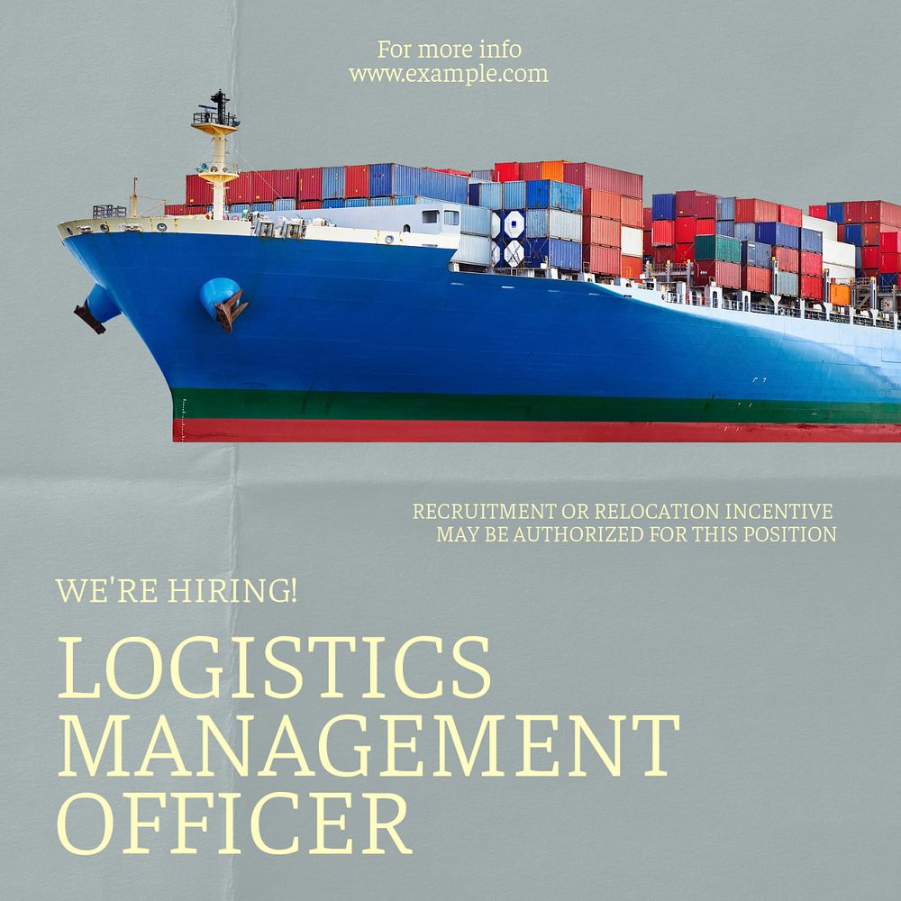 Logistics Management Officer Facebook ad template, editable text & design