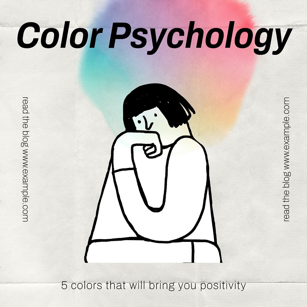 Color psychology Facebook ad template, editable text & design