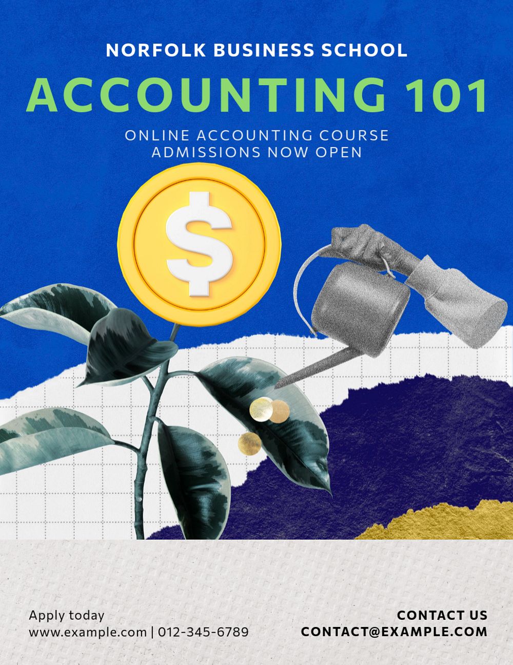 Accounting 101 flyer template, editable advertisement