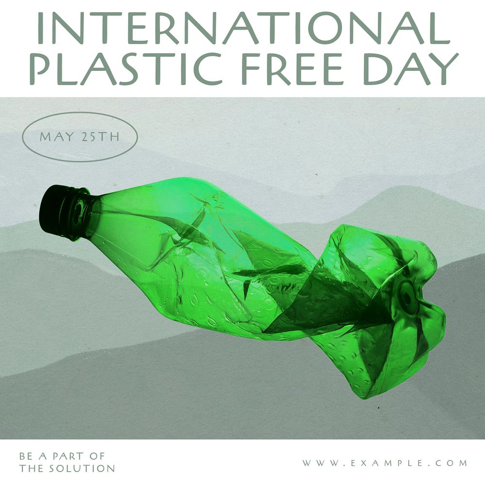 Plastic free day Facebook ad template, editable text & design