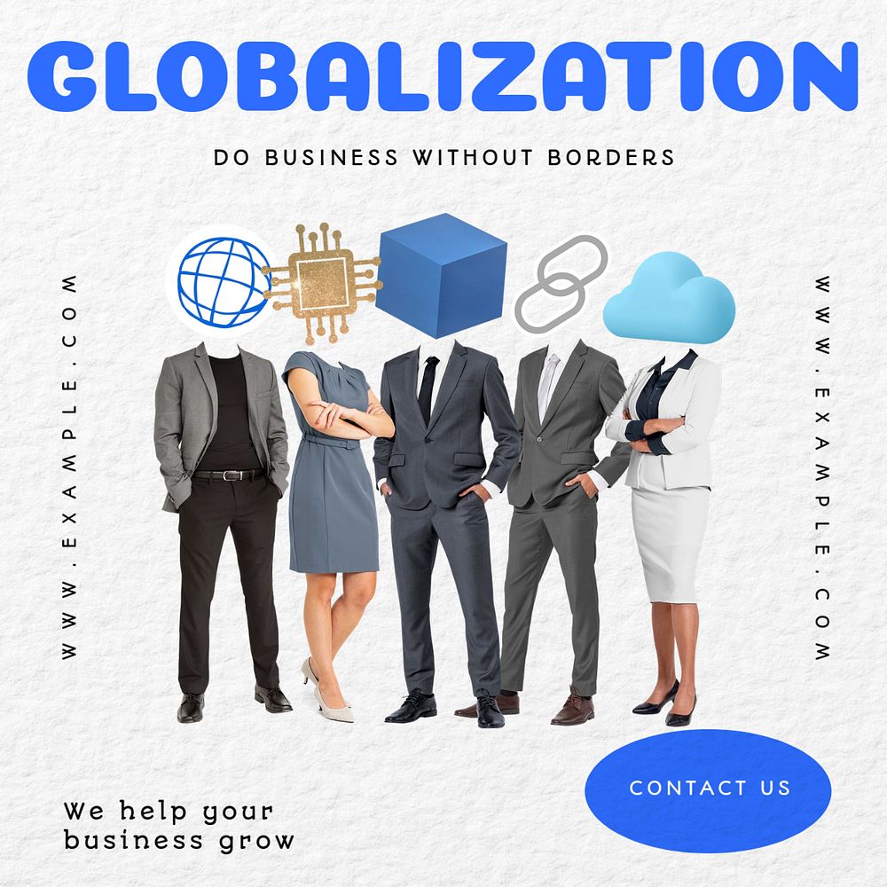 Globalization business Facebook ad template, editable text & design