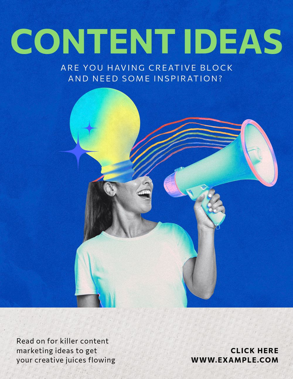 Creative content idea flyer template, editable advertisement