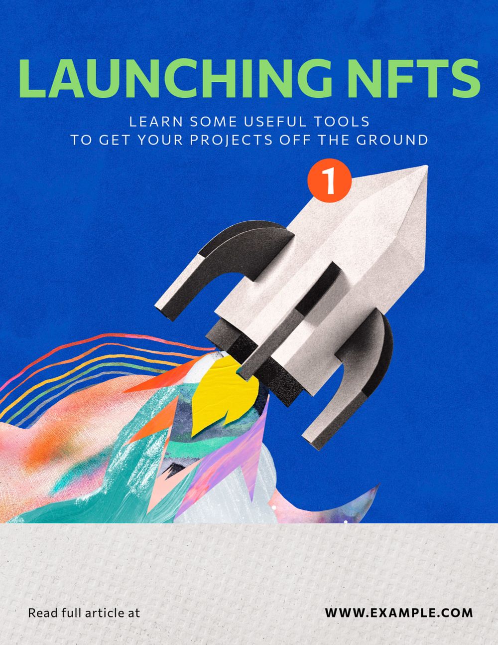 Launching NFTs flyer template, editable advertisement