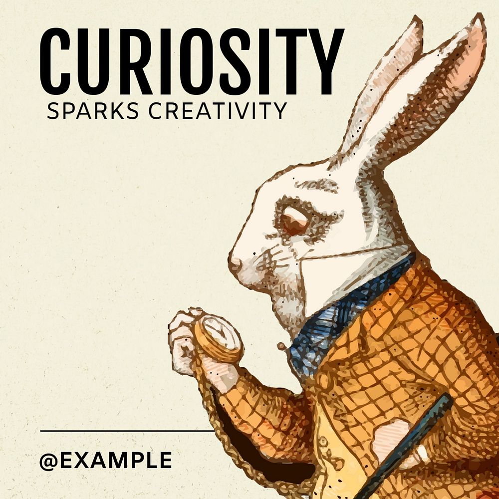 Curiosity Instagram post template, editable social media ad