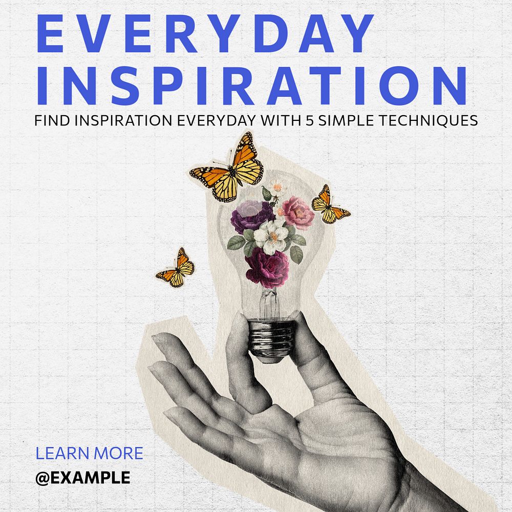 Everyday inspiration article Instagram post template, editable social media ad