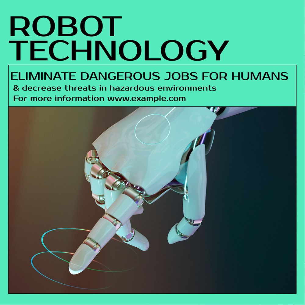 Robot technology Instagram ad template, editable colorful design