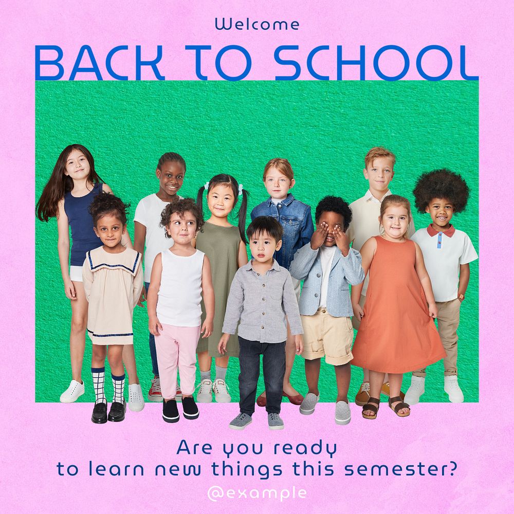 Back to school Instagram post template, editable social media ad