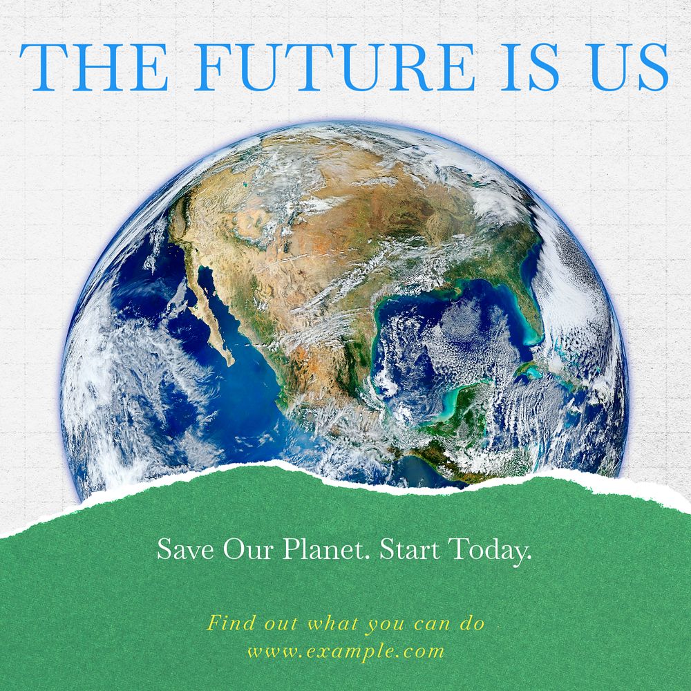 Save earth Instagram post template, editable social media ad