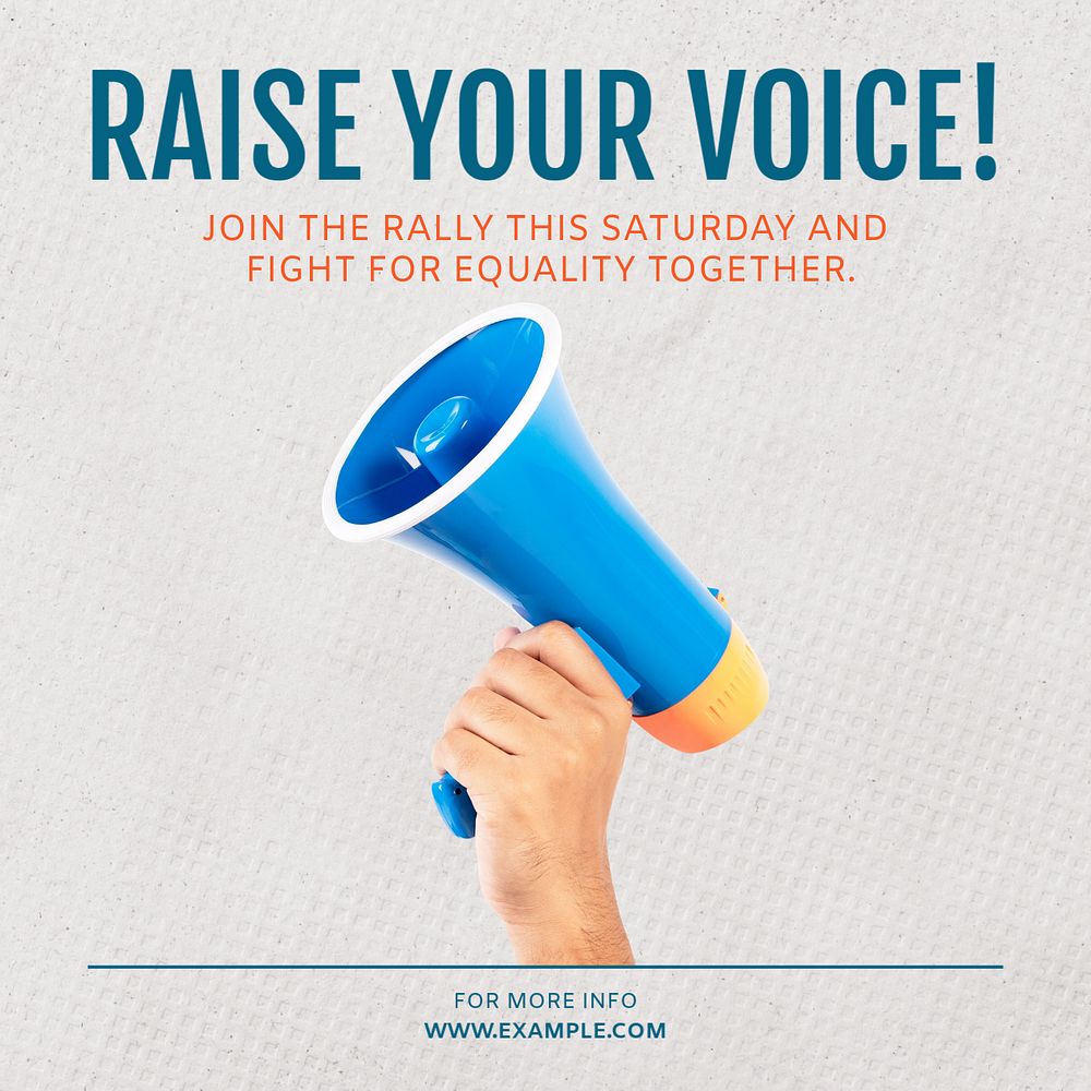 Raise your voice Instagram post template, editable social media ad