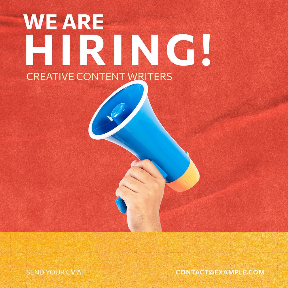 We're hiring Instagram post template, editable social media ad