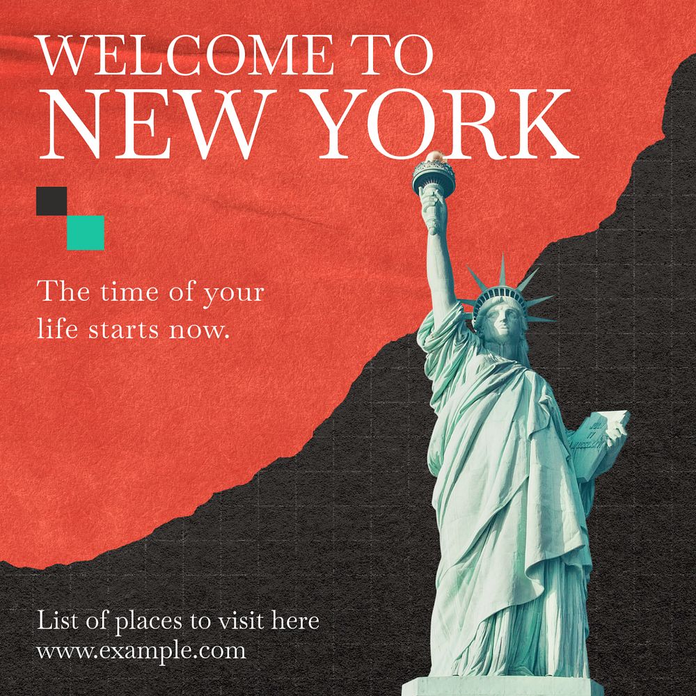 New York Instagram post template, editable social media ad