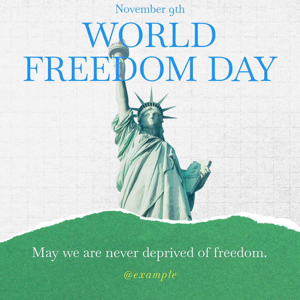 World Freedom Day Instagram post template, editable social media ad