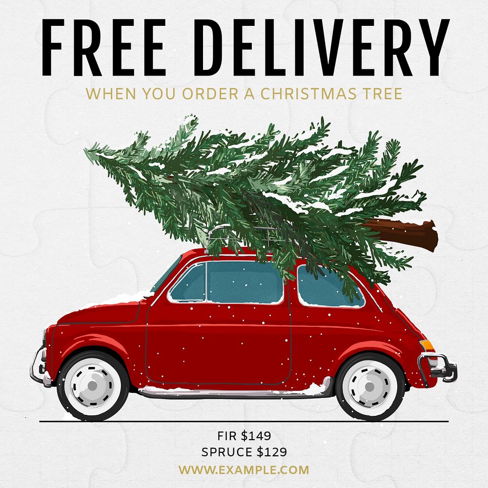 Free delivery Instagram post template, editable social media ad