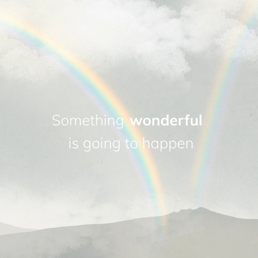 Rainbow inspirational quote Instagram post template, editable design