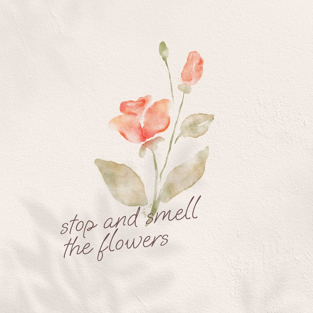 Floral quote Instagram post template, editable design