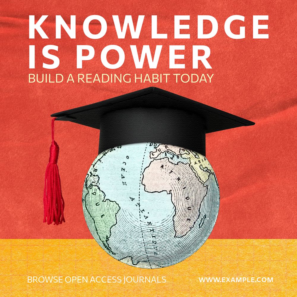 Knowledge is power Instagram post template, editable social media ad