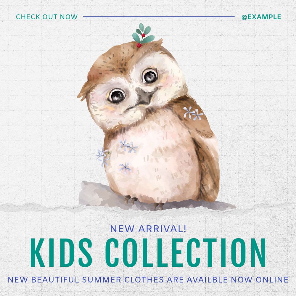 Kids collection Instagram post template, editable social media ad