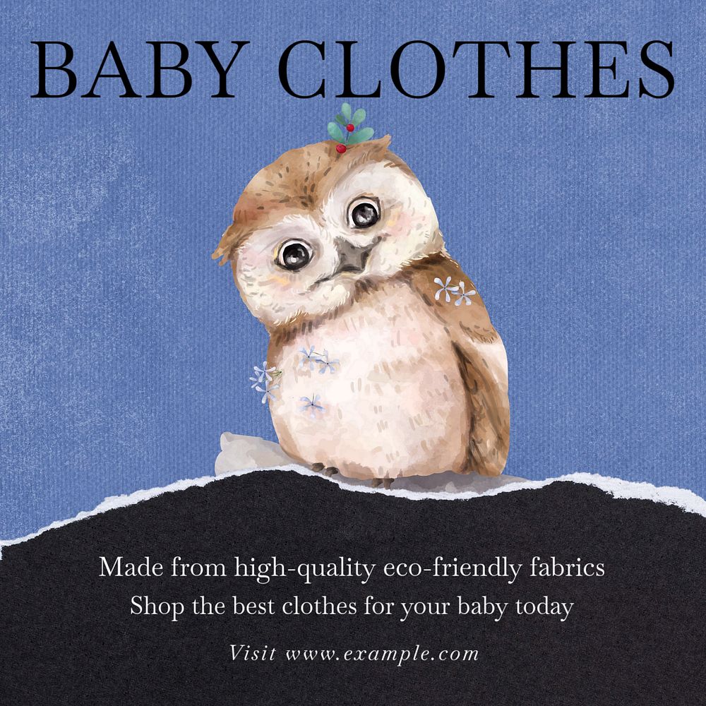 Baby clothes Instagram post template, editable social media ad