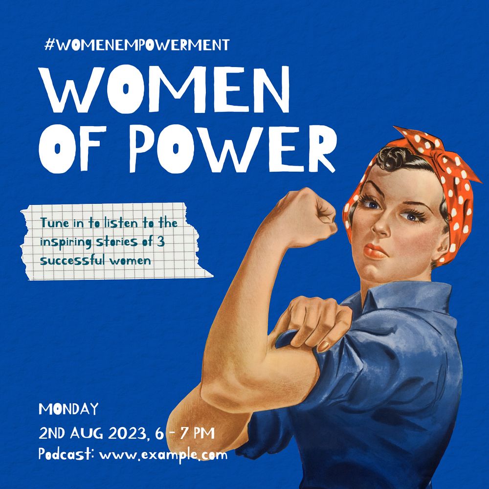 Women of power Instagram post template, editable social media design