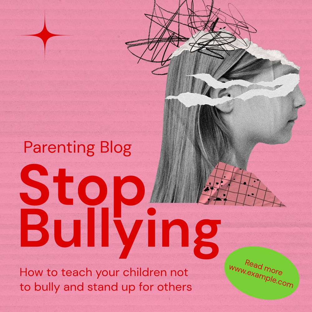 Stop bullying Instagram post template, editable social media design