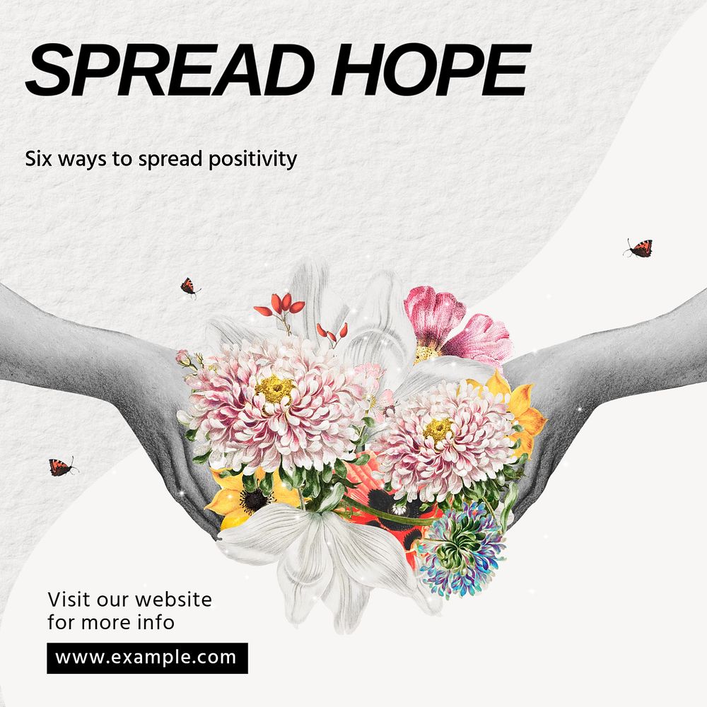 Spread hope design Instagram post template, editable social media design