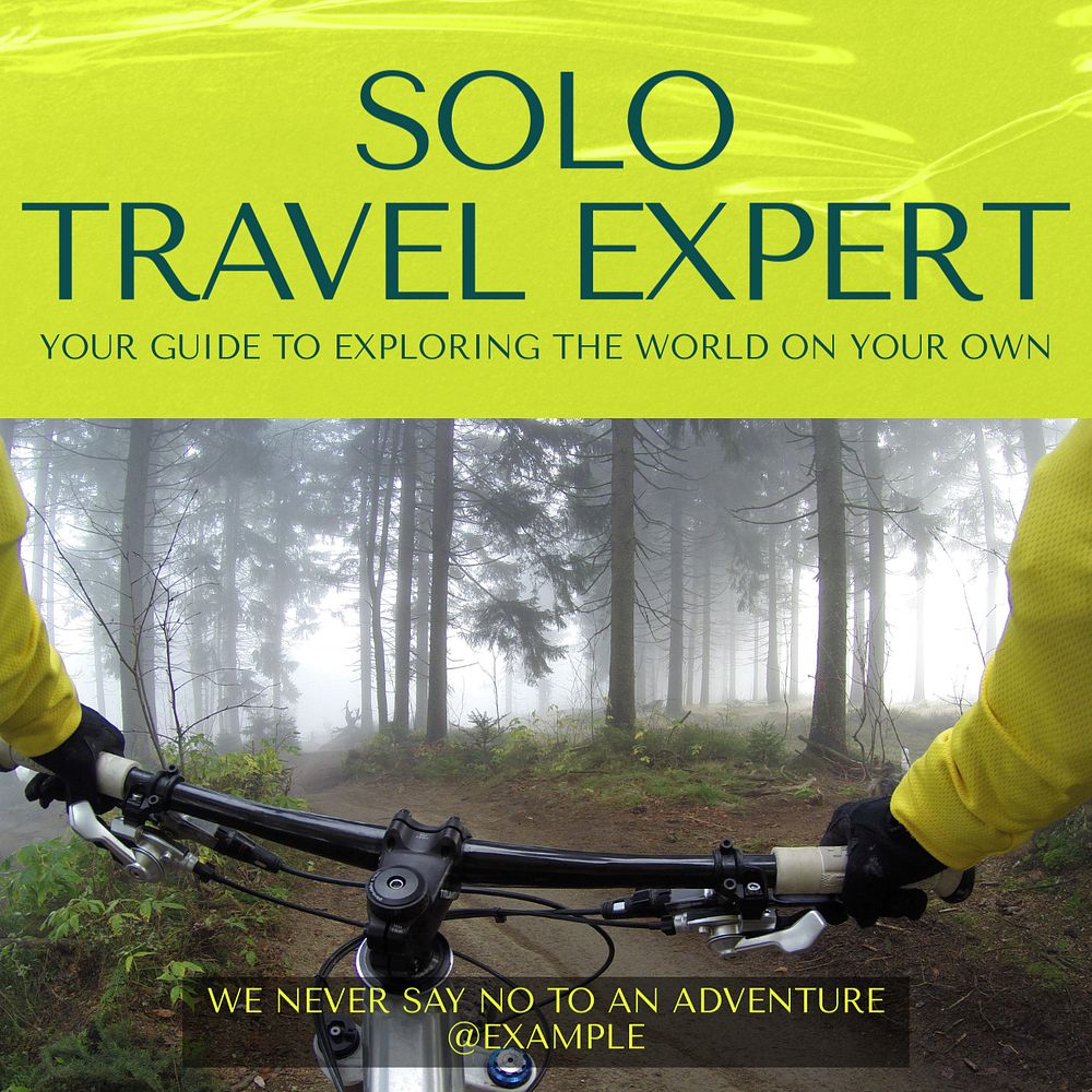 Solo travel Instagram post template, editable social media ad