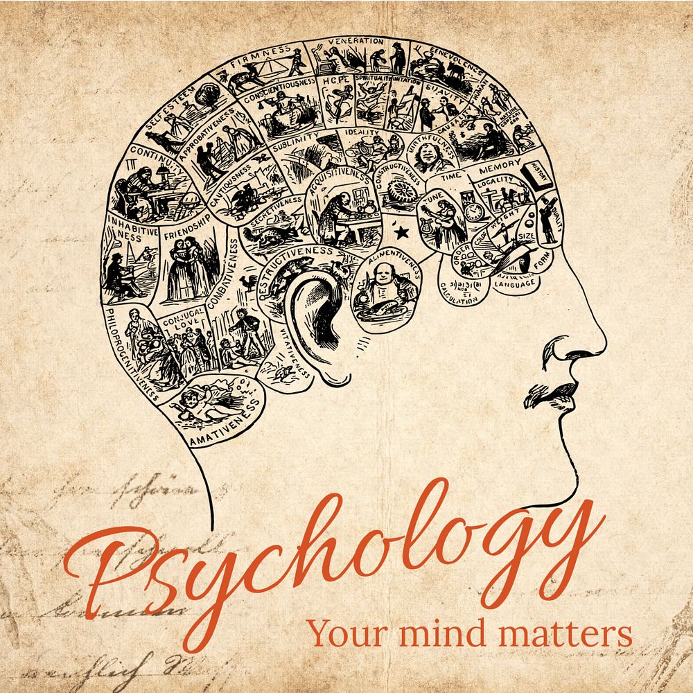 Psychology Instagram post template, editable  design. Famous art, remixed by rawpixel.