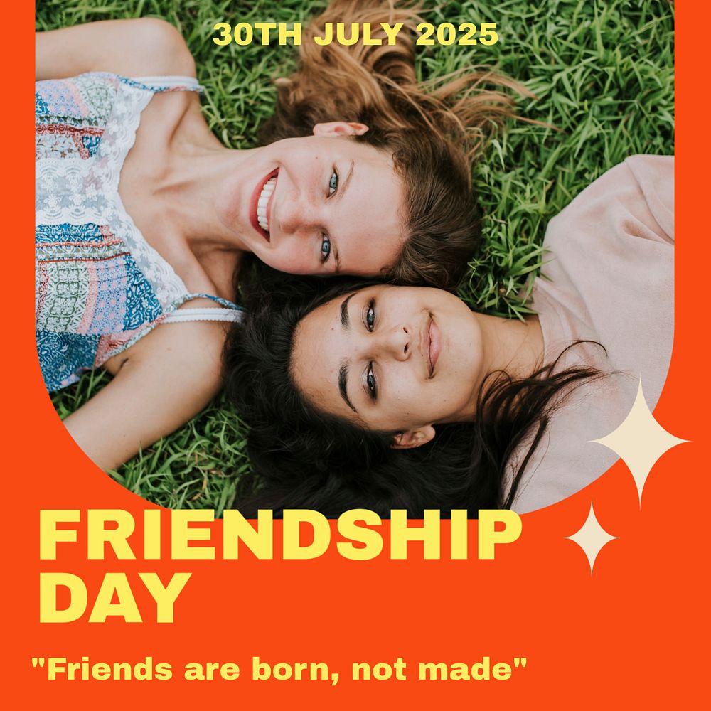 Friendship day Instagram post template, editable social media ad