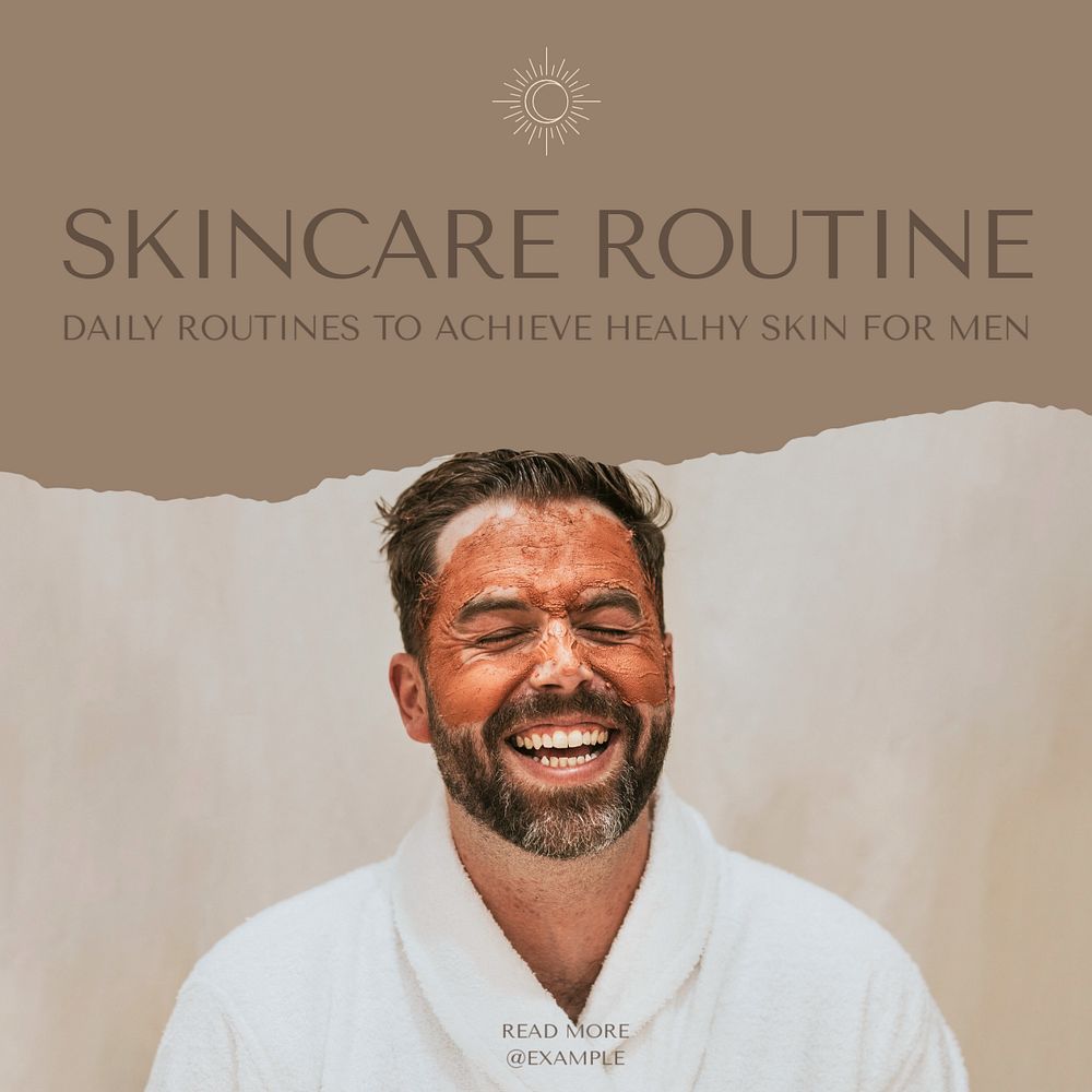 Skincare routine Instagram post template, editable social media ad