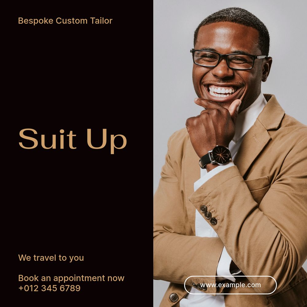 Suit shop Instagram post template, editable social media ad