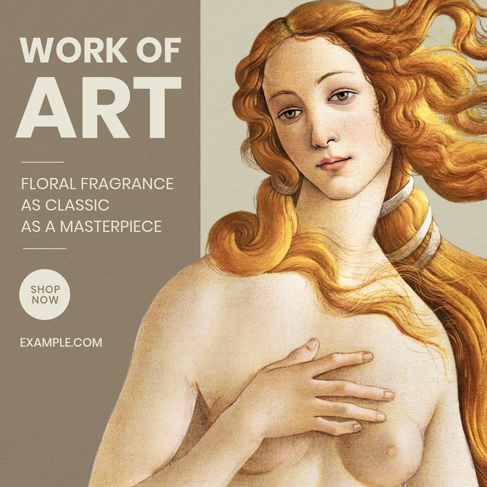 Aesthetic artwork Instagram post template, Free Editable Template rawpixel