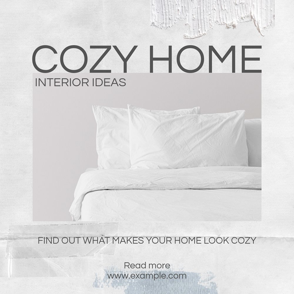 Cozy home Instagram post template, editable design