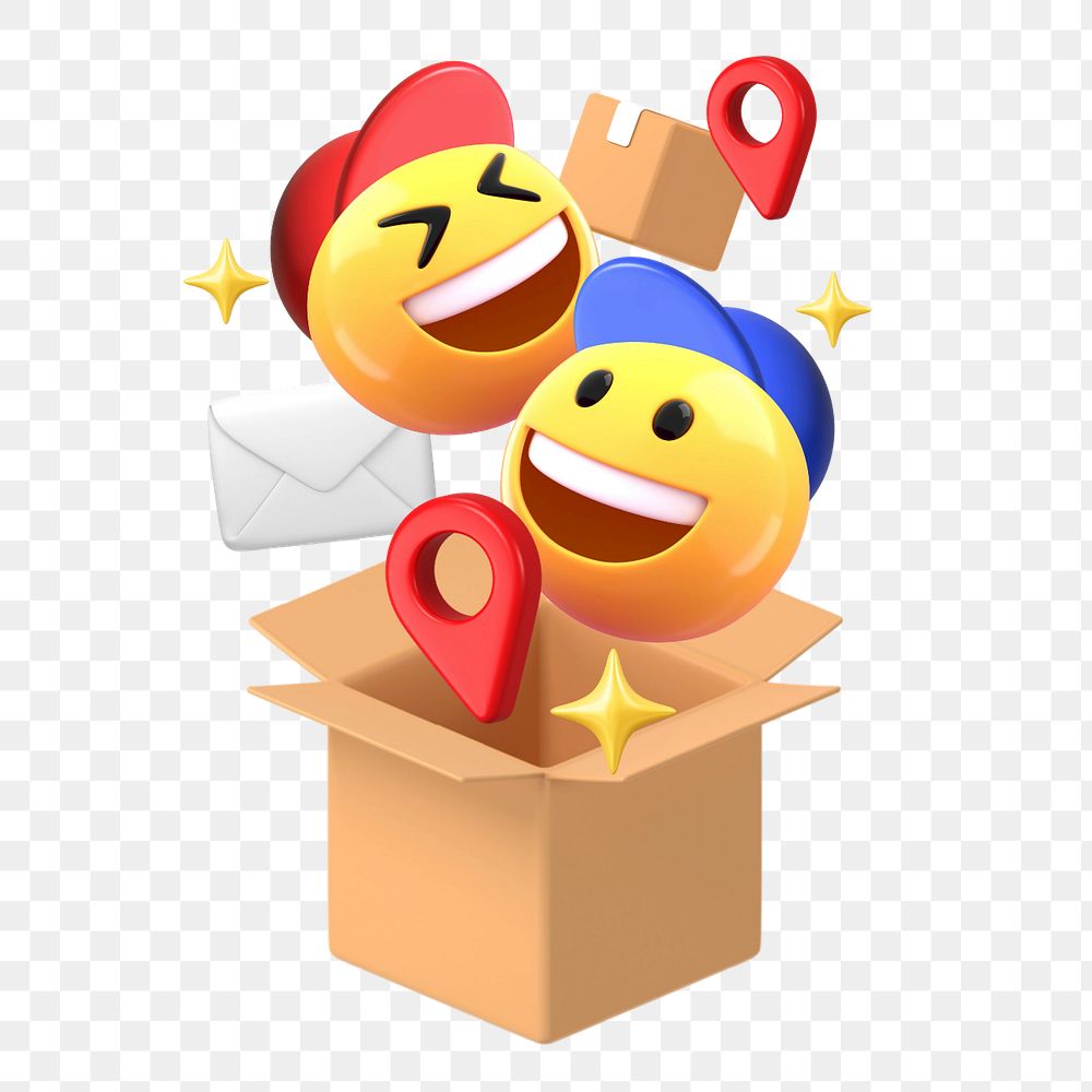 cartoon, 3d, envelope, smiley