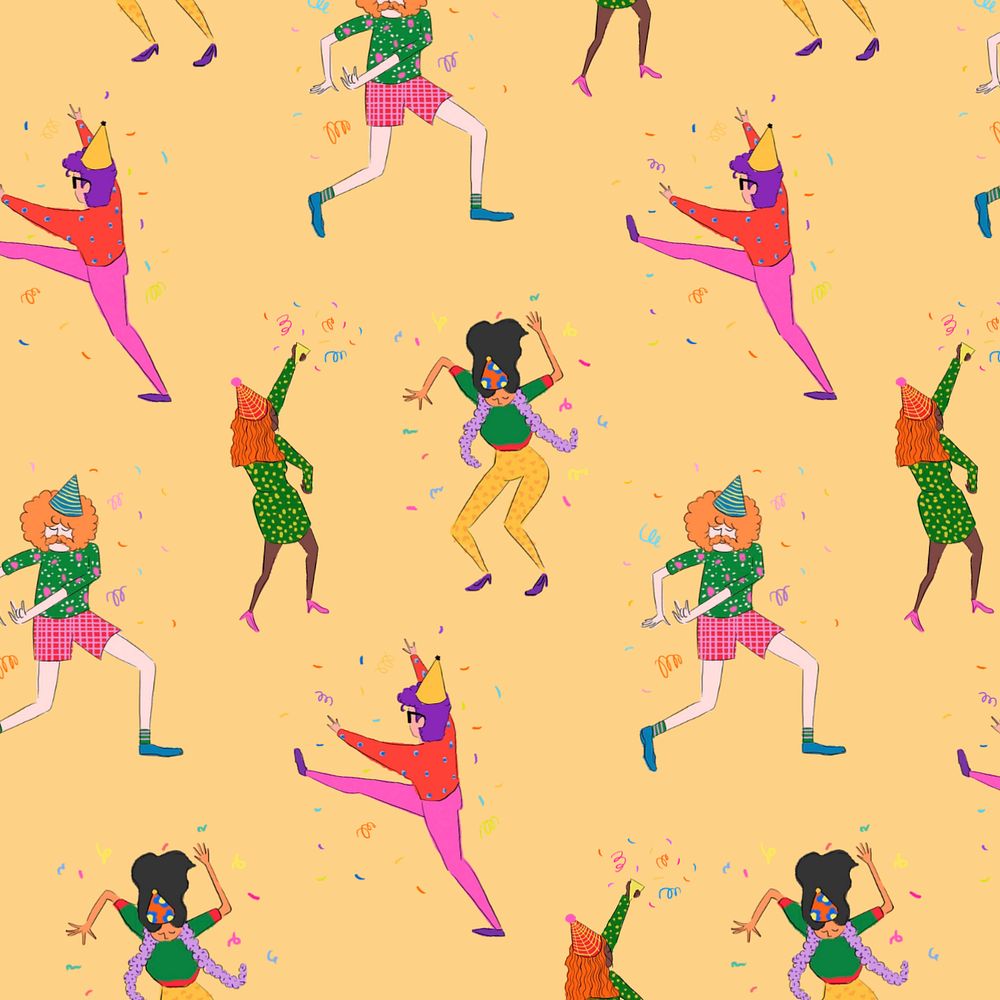 Party people, colorful background, editable design