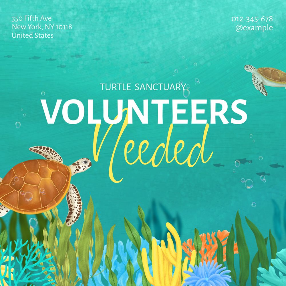 Volunteers needed Instagram post template, editable aesthetic paint remix 