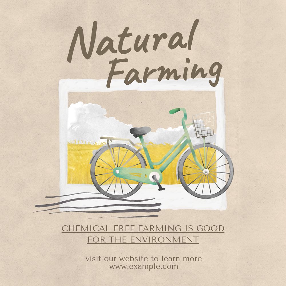 Natural farming Instagram post template, editable design