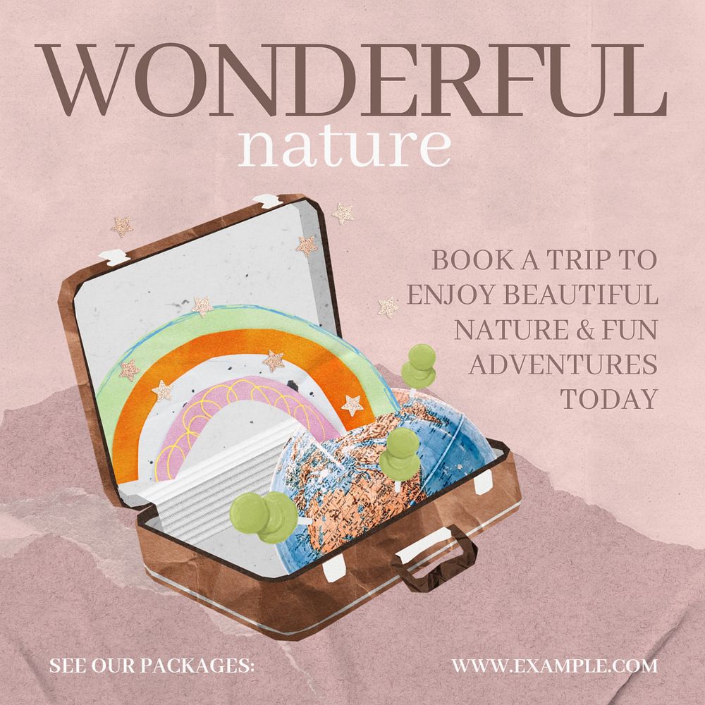 Wonderful nature Instagram post template, editable design