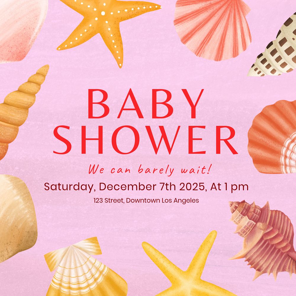 Baby shower Instagram post template, editable aesthetic paint remix 