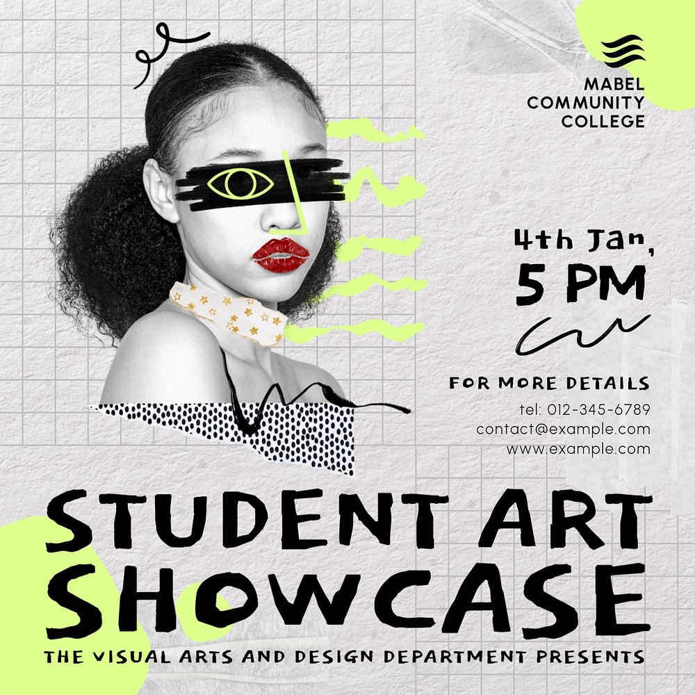 Art showcase Instagram post template, editable design