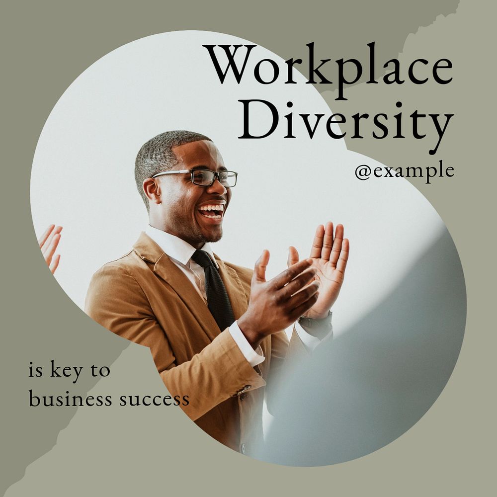 Workplace diversity Facebook post template, editable social media ad