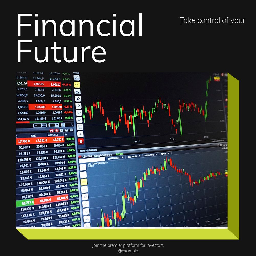 Financial future Facebook post template, editable social media ad