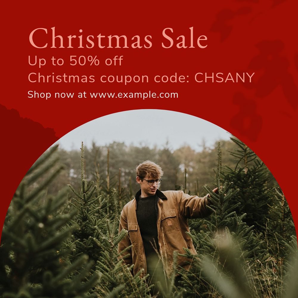 Christmas sale Facebook post template, editable social media ad