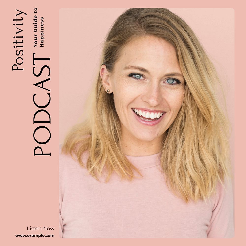 Positivity podcast Facebook post template, editable social media ad