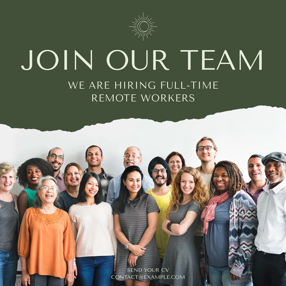 Join our team Facebook post template, editable social media ad