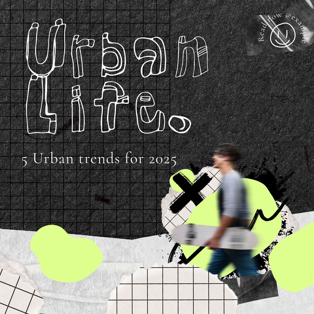 Urban life Facebook post template, editable design