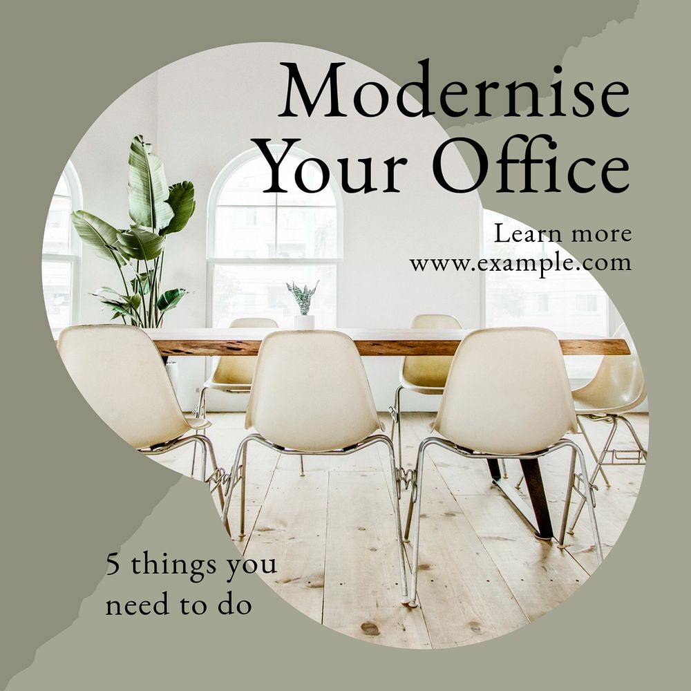 Modern office Facebook post template, editable social media ad