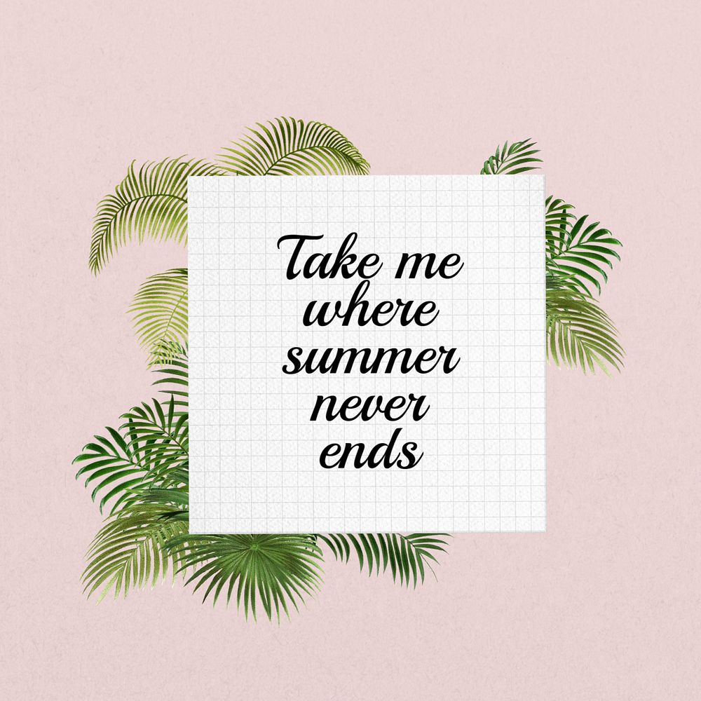 Take me Summer quote, aesthetic collage art, editable design