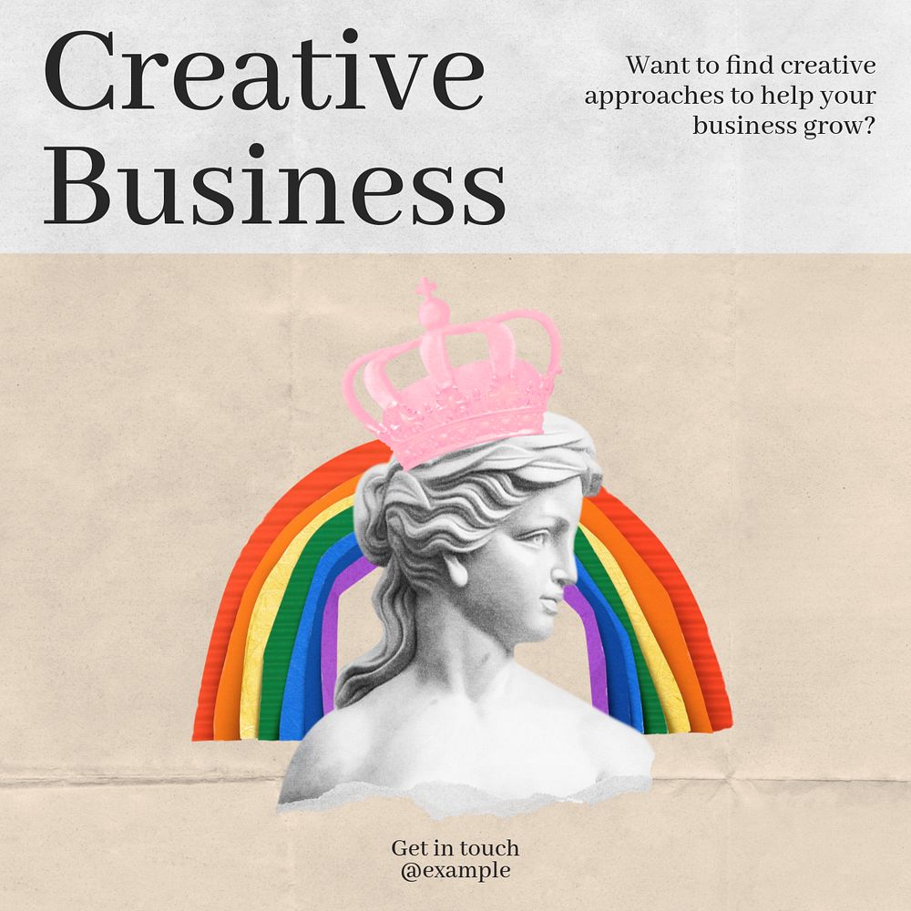 Creative business Facebook post template, editable design